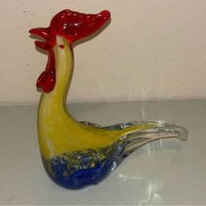 MURANO STYLE GLASS ROOSTER FIGURINE